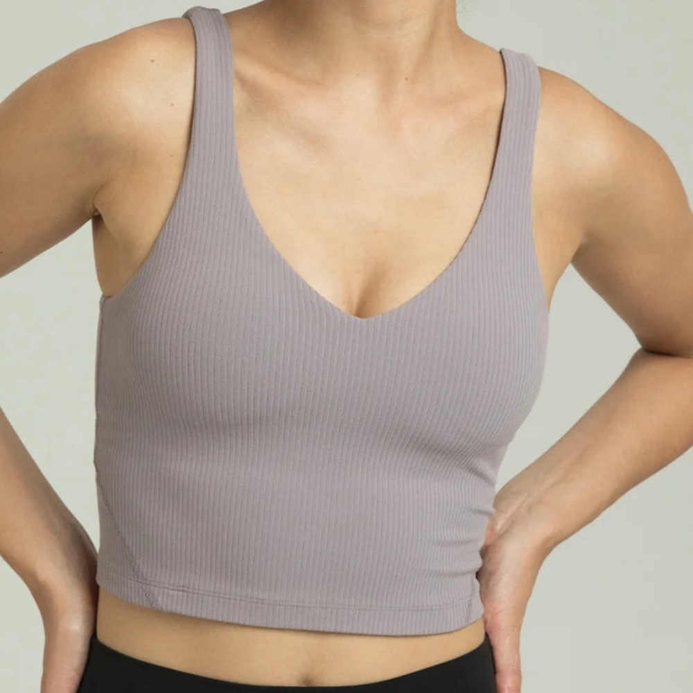 Colorful Koala Dreamlux Ribbed V-Neck Cropped Tank